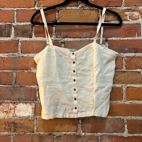 Everlane The Linen Picnic Top in Cream, size 6 - Picture 2 of 4